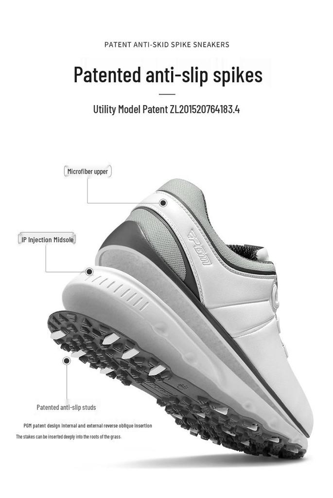 PGM Men's Breathable Non-Slip Golf Sneakers with Knob Laces for Autumn