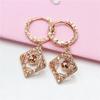 Exquisite Russian Purple Gold Brushed Craft Hollow Rhombus Pendant Plated Rose Gold Color Gold Rose Gold Collarbone Chain