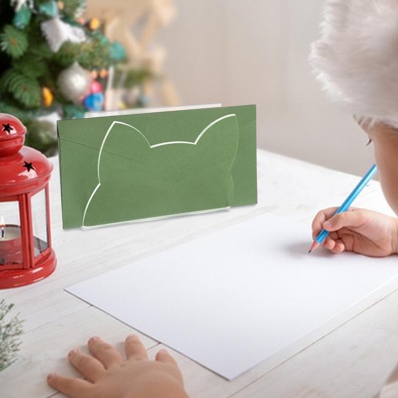 Acrylic File Organizer Clear Envelope Holder For Desk Cat Shape Desktop Letter Organizer For Folders Books Countertop Document