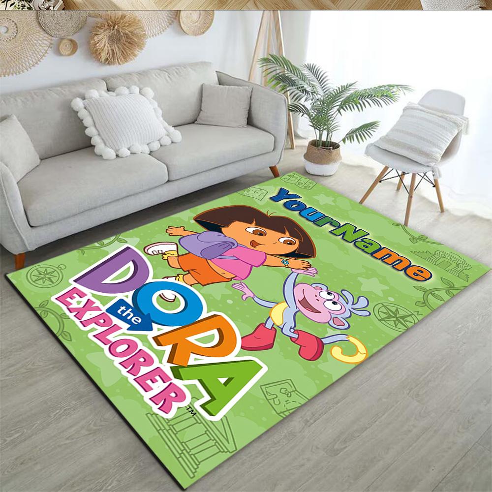Dora Explorer Personalized Name Floor Mat Design for Hallway Outdoor Foyer Study room Antislip Carpet Decorate Offices