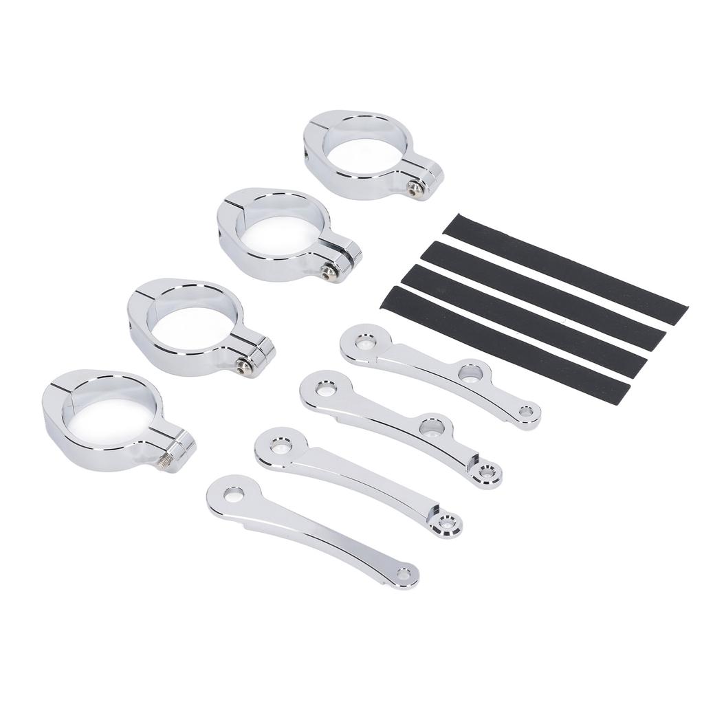 Motorcycle Headlight Mounting Bracket 39 To 41mm Bright Silver Surface CNC Processing Replacement For Suzuki