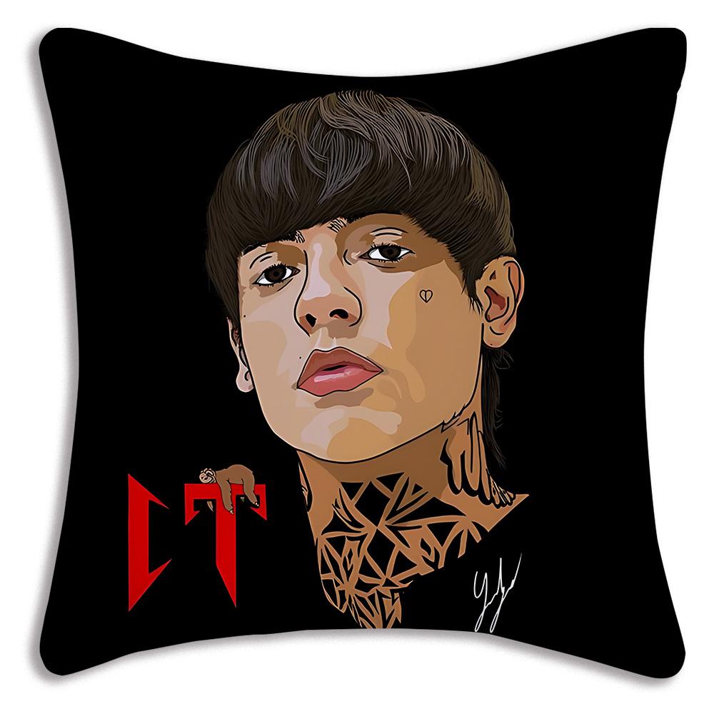 Rapper Natanaels Cano Pillow Covers Cartoon Sofa Decorative Home Double-sided Printing Short Plush Cute Cushion Cover