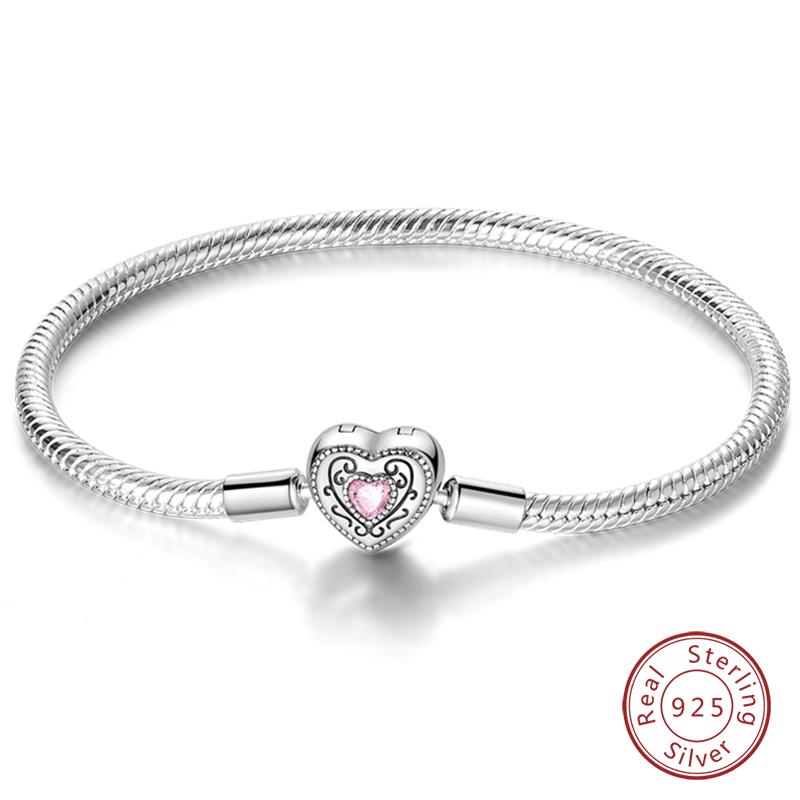 925 Silver Forever Love Peach Heart Bracelets Star Moon Airplane Earth Bracelets For Women Fit DIY Charms Party Jewelry