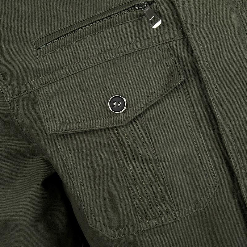 Spring and Autumn Tooling Men's Jacket Casual Stand-Up Collar Badge Embroidered Large Size Jacket Men