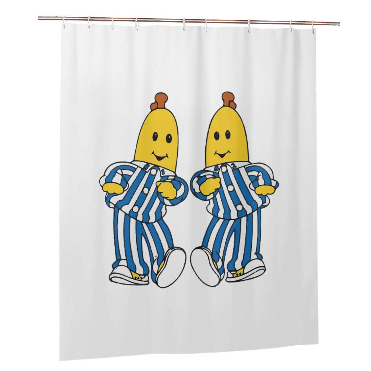 Bananas In Pyjamas Best Friend Shower Curtain Bathroom Polyester Waterproof Bath Curtains With Hooks W60H190(CM)-1 Pcs