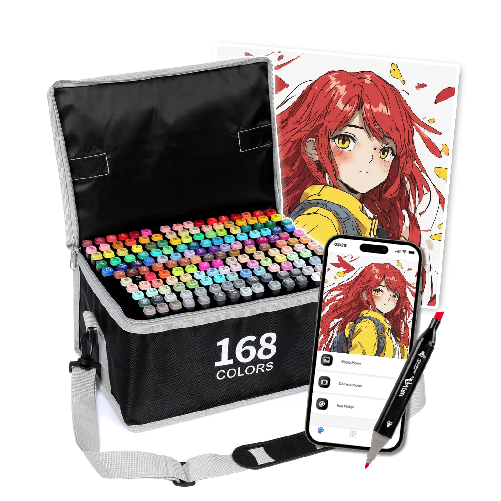 

Illustration 168 170 Set with Free Thick Alcohol Professional Manga Adults Markers, Colors, Pens, App, Pens, Use, Artist, Kids,
