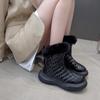 fashion snow boots women's winter new fashion round head back zipper thickened warm short boots plush cotton boots