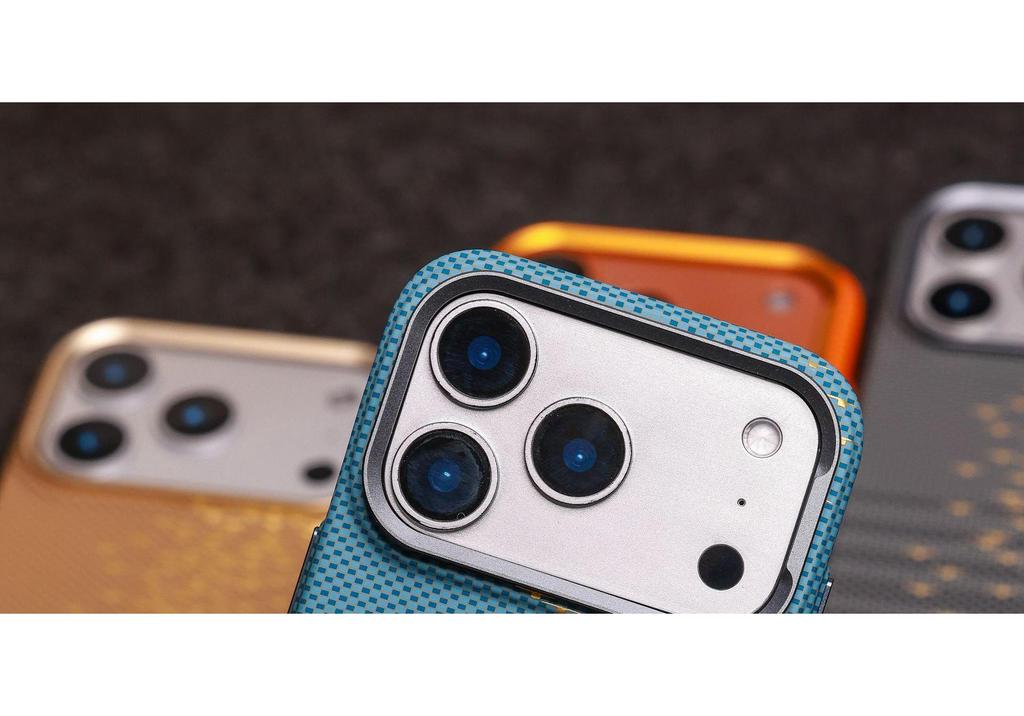 iPhone 17 Pro Max Luminous Wave Kevlar Magnetic Case with Apple 16 Skin-Feel & Drop-Proof Protection