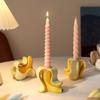 Gypsum Candlestick Silicone Mold Handmade Candle Base Mould Decorative Banana Shape Home Decoration Making Mould