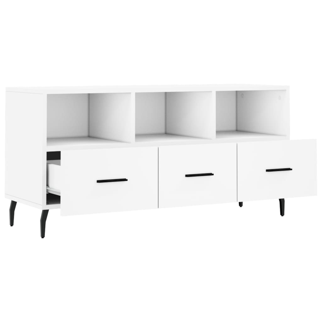 Vidaxl Szafka Pod Tv, Biała, 102X36X50 Cm, Materiał Drewnopochodny