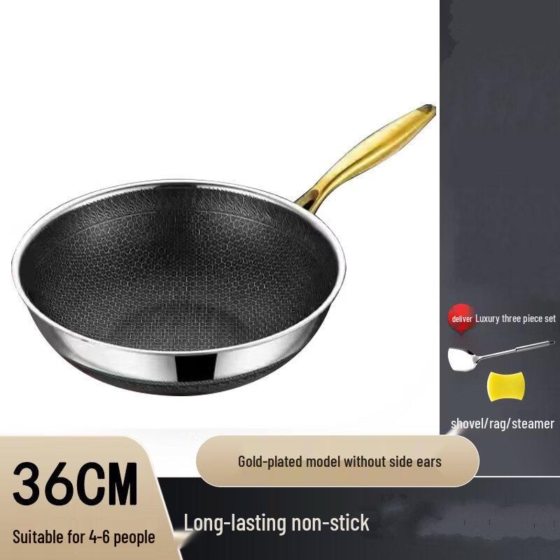 Wutuo Stainless Steel Non-Stick Wok Pan