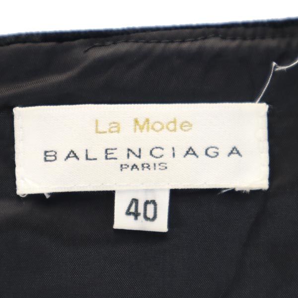 BALENCIAGA made in Japan Short sleeve Velor-like one piece 40 black Women Used