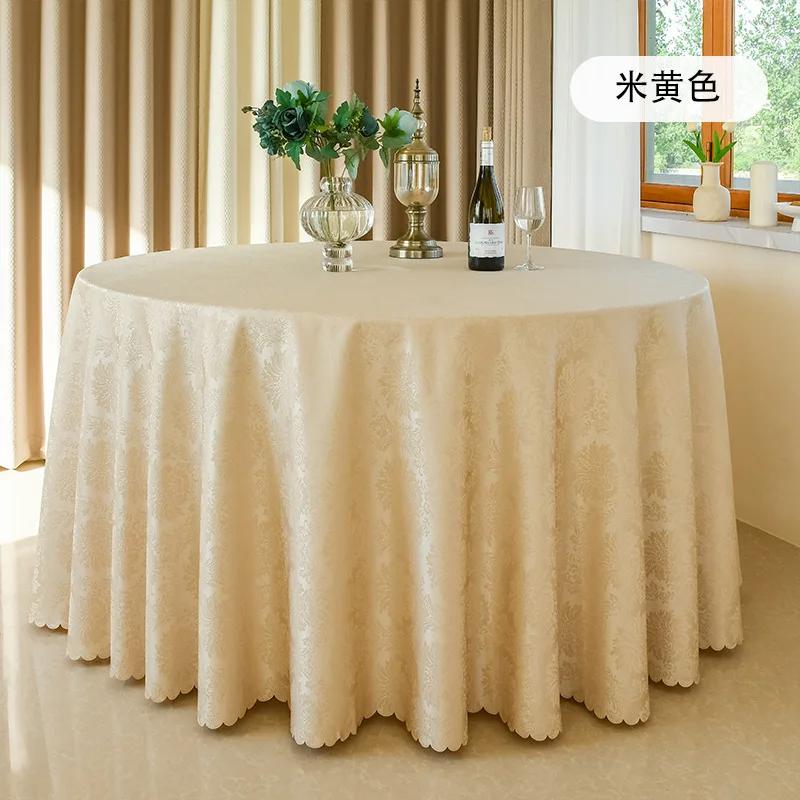 Jacquard Hotel Tablecloths High Quality Solid Color Table Covers for Dining Banquet Wedding Round Elegant Waterproof Table Cloth