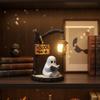 Handbemalte Halloween-Lampe, batteriebetrieben, Schreibtisch-Dekoration, Licht, Geschenk für Buchclub