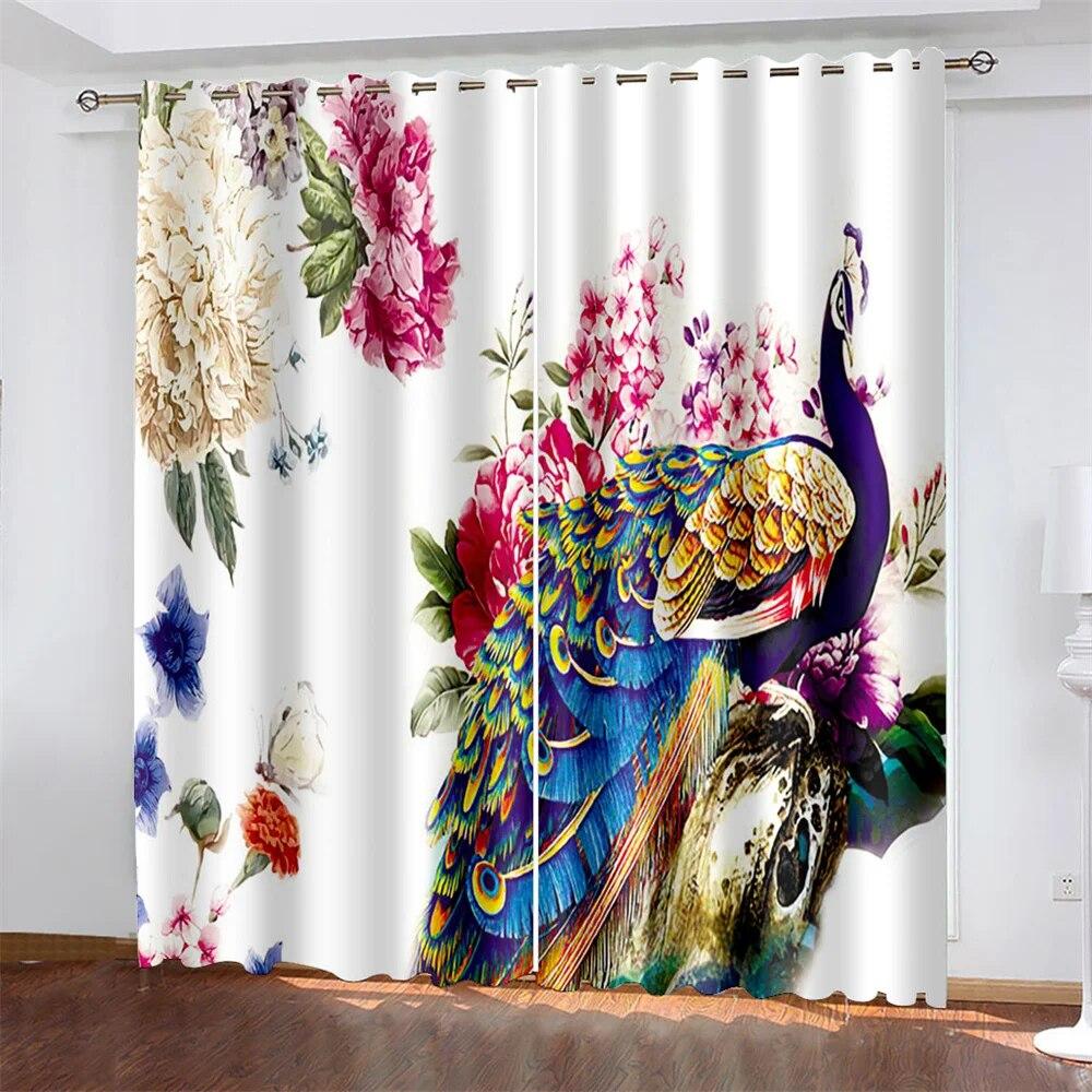 Green Peacock Luxury Curtains For Living Room On Sale Window Curtains The Bedroom Modern Curtains 260 High Drapes