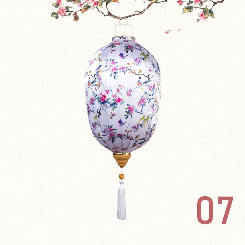 14 Inch Retro Silk Lantern Palace Lantern Chinese Antique Style Festival New Year Decor Vietnam Mid-autumn Waterproof Lantern