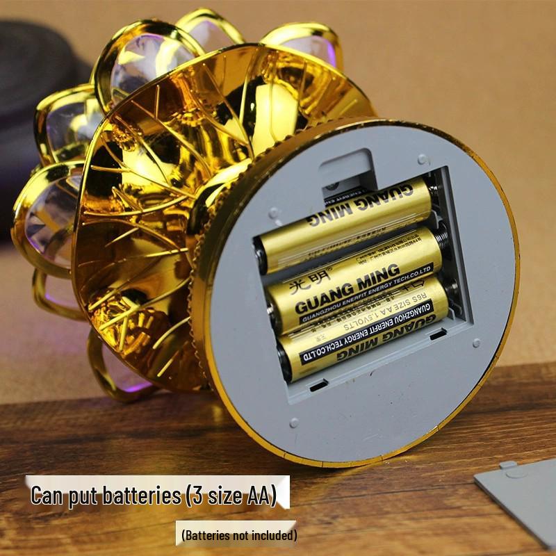 LED Seven-Color Lotus Lamp for Worship and Offering - Electronic Ever-Burning Buddhist Lamp for Guanyin and God of Wealth.
