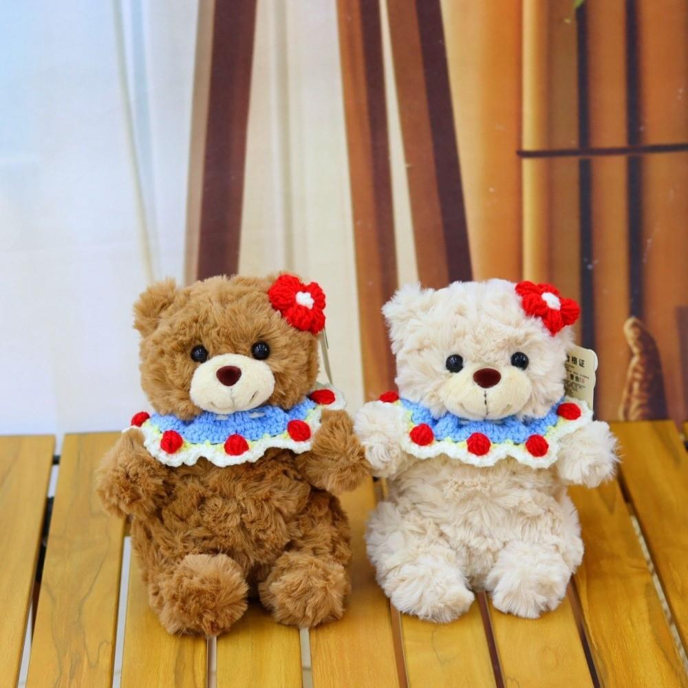 Romantic Bear Wear Rose Doll Woven Valentine's Day Ornament Gifts for Kids Rose Bear Doll Shop