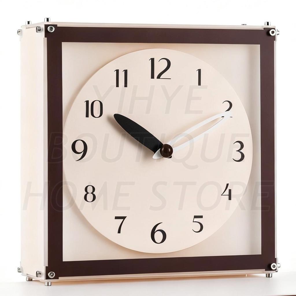 Retro Cream Aesthetic Wall Clock Punch Free Design Modern Fashion Silent Clock Creative Home Living Room Wall Decoration New