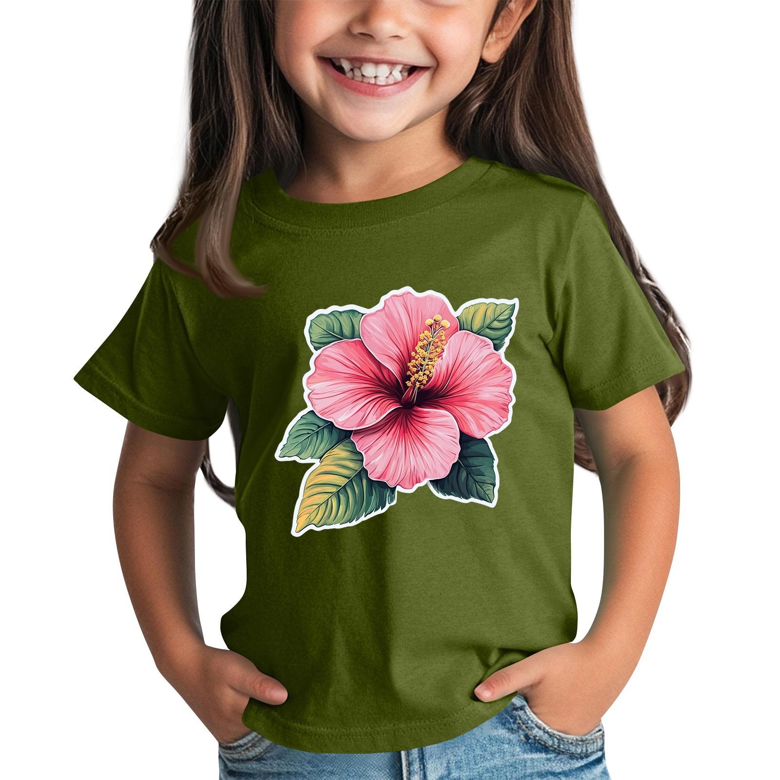 

Детская модная повседневная футболка с круглым вырезом и короткими рукавами 100 армия зеленый