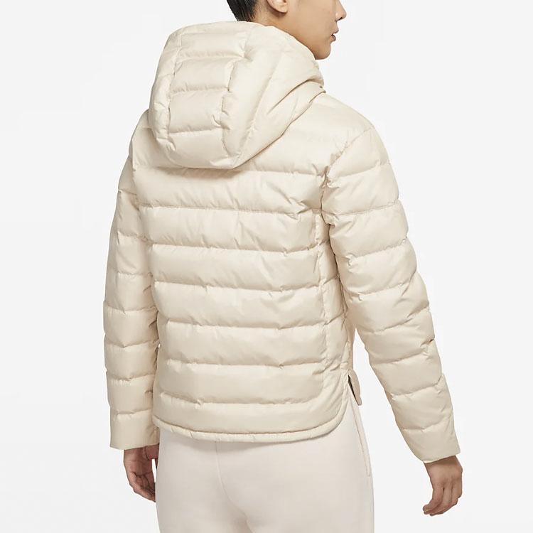 Nike Sports Casual Warm Hooded Down Jacket Winter Women Jacket Beige DH4074-206