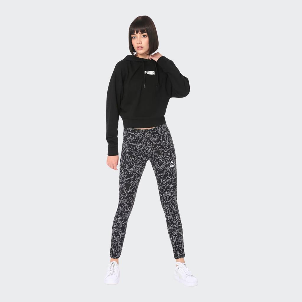 Puma Felpa Crop con Stampa Logo Donna Top Nero 579612-01