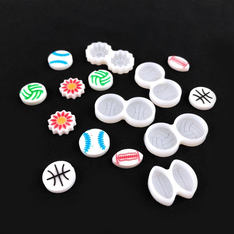 Rugby Baseball Sunflower Earring Silicone Mold Suitable for Epoxy Resin Diy Craft Pendant Stud Earrings Jewelry Making
