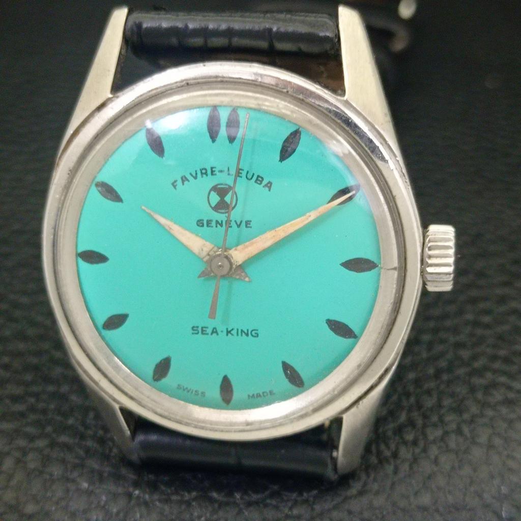 VINTAGE FAVRE LEUBA GENEVE SEA KING HAND-WINDING 111 SWISS MENS WATCH A703826-1 R213f-a703826