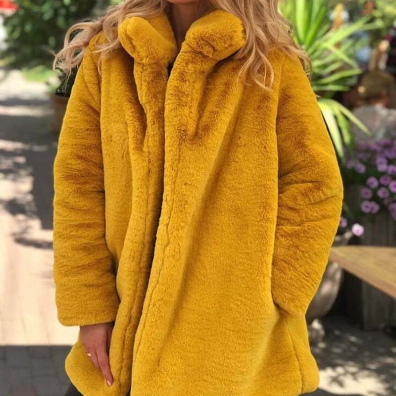 Mink coat medium and long new imitation fur fur coat imitation mink fur coat warm and slim