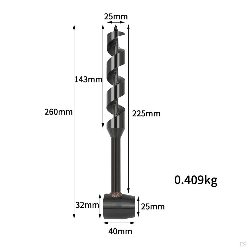 Wood Auger Survival Tools, Heavy Duty Bushcraft Woodworking Spiral Hole Hand Drill for Backpacking