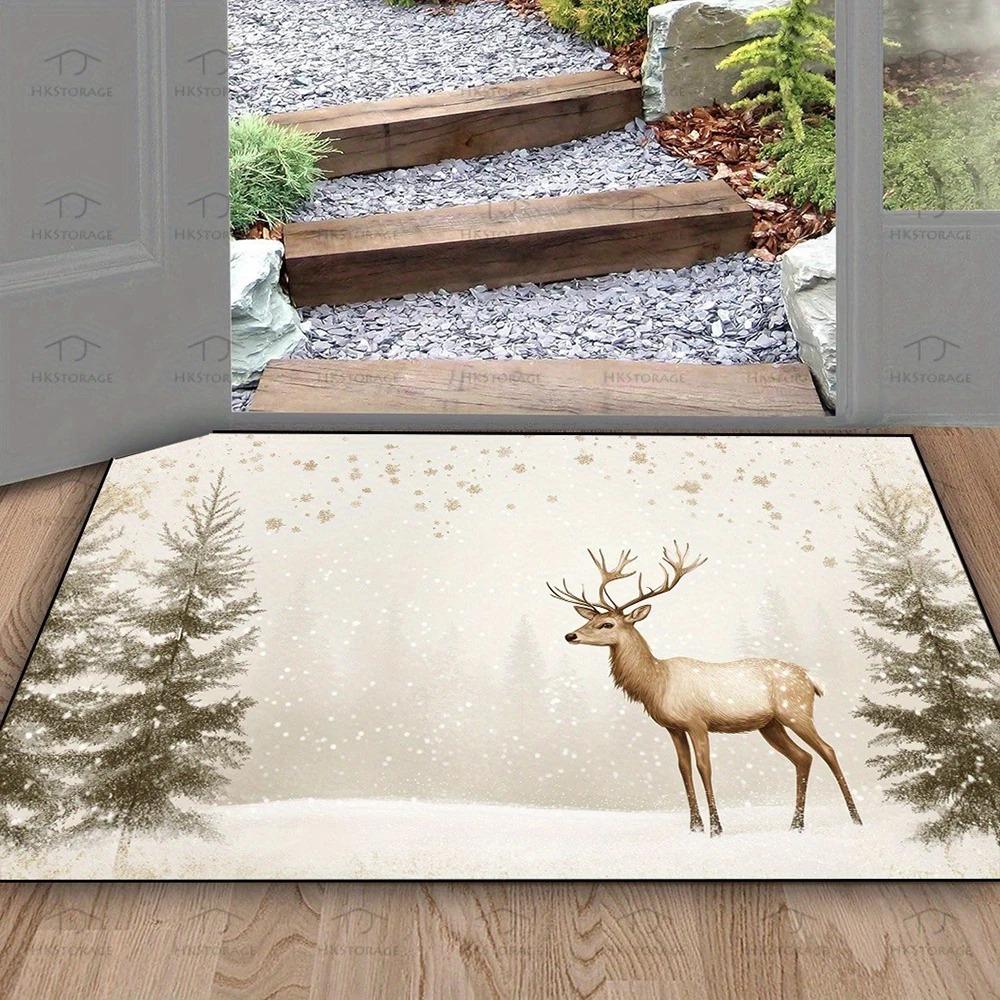 1pc Christmas Dachshund Mat: Merry Fest , Holiday Indoor and Outdoor Rear Front Door Welcome Mat Winter Door Mat.
