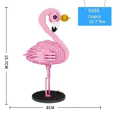 Lustiges Mikro-Diamant-Block-Flamingo-Vögel-Bauset zum Zusammenbauen – Tier- und Natur-Nanobausteine ​​– Spielzeug für Kinder – Geschenkidee