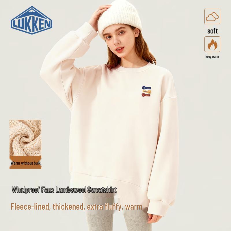 

LUKKEN Women s Lamb Fleece Round Neck Sweatshirt L