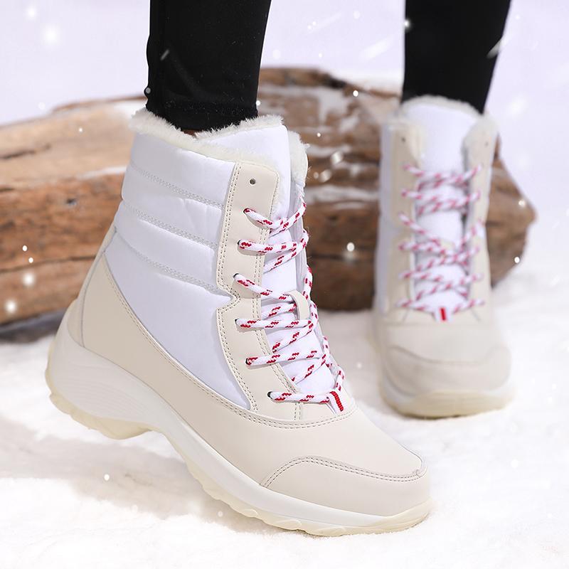 

New Winter Women Boots High Quality Warm Snow Boots Lace-up Fashion Comfortable Ankle Boots Outdoor Waterproof Hiking Boots 40