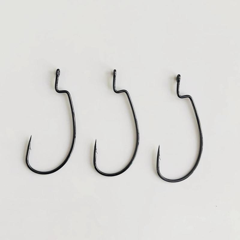 50pcs/lot Texan Hooks Soft Worm Fishing Hooks High Carbon Steel Wide Super Lock Fishhooks Lure BKK Softjerk Hooks Fishing Tackle