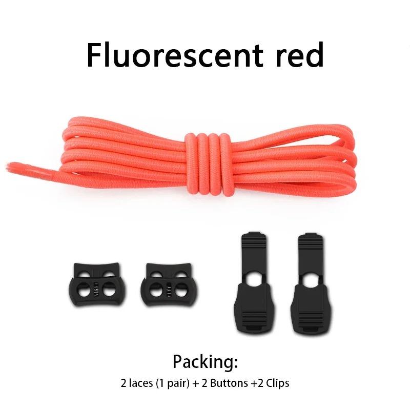 1 Pair Lock Shoelaces Elastic Sneakers Laces Without Ties Adult Kids Tennis Round Shoelaces Rubber Bands for Shoes Accesories