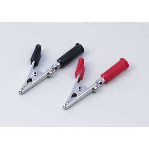 ELPA Large Alligator Clip Wiring Metal Fittings 100V/3A Total Length/Approx. 67mm Red Black 1 piece each PU-33NH
