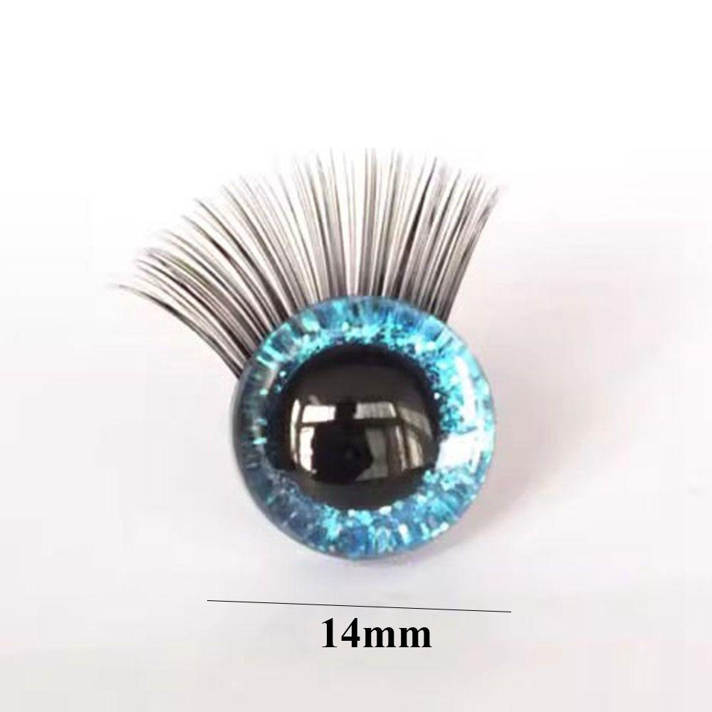 14mm Glitter Crystal Eyes 10 Colors Eyes with Eyelash New Bear Animal Eyes  Doll Accessories