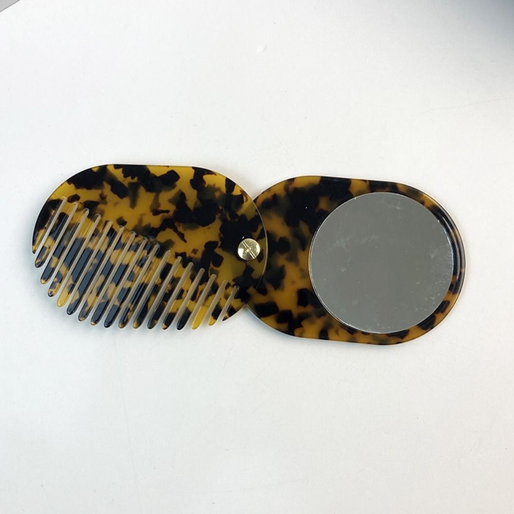 Acetate Hair comb Mini Mirror comb Simple Makeup Mirror  Travel