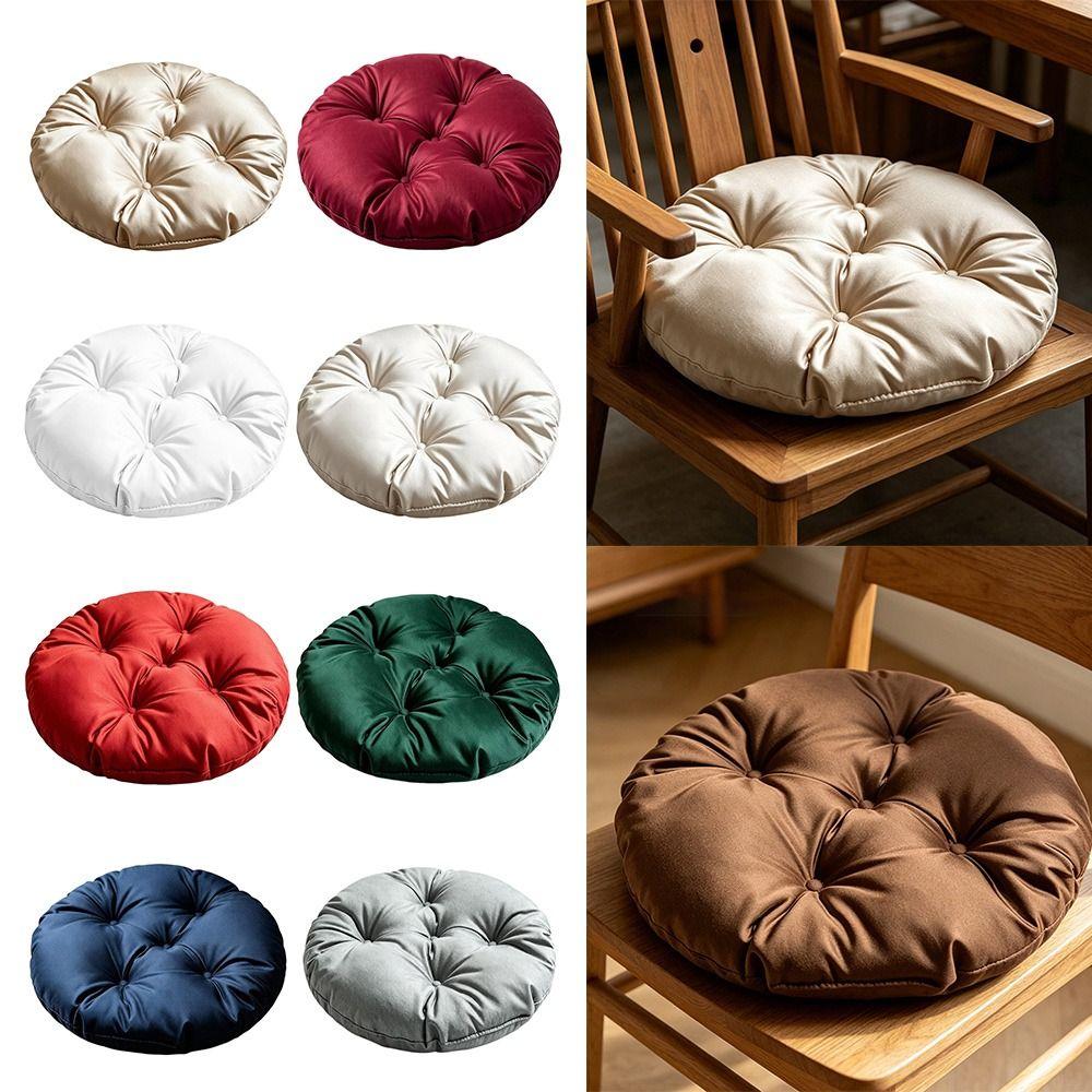 Silk Fabric Chair Cushion Round Sofa Seat Cushion Durable Tatami Mat  for Home&Office