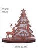 Kids Christmas Gift: 3pcs Luminous Wooden Ornaments - Christmas Tree, Elk & Nativity Scene for Home Party Decoration