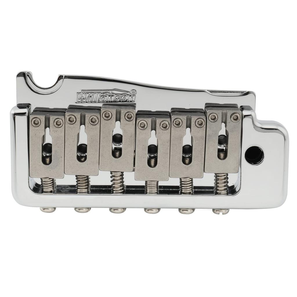 Wilkinson Tremolo Bridge Unit with Stainless Steel Saddles and Full Steel Block for Strat Chrome WVP-SB 10.8mm Two-Piece Imported/Japanese Guitars,