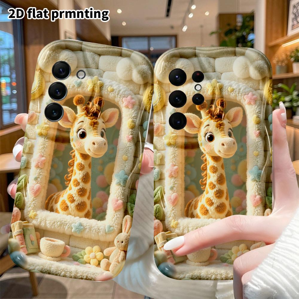 Phone Case: 2D Flat, Suitable for Samsung Galaxy A34 A35 M05 M06 S20 S22 S21 FE Plus 5G Protective Case, Giraffe by the Window, Perfect Christmas and