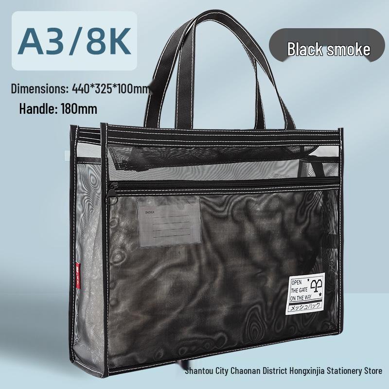 A3 Art Tote: Large Capacity Transparent Sketchbook Bag with 8K Drawing Space, Customizable Text/Logo Option