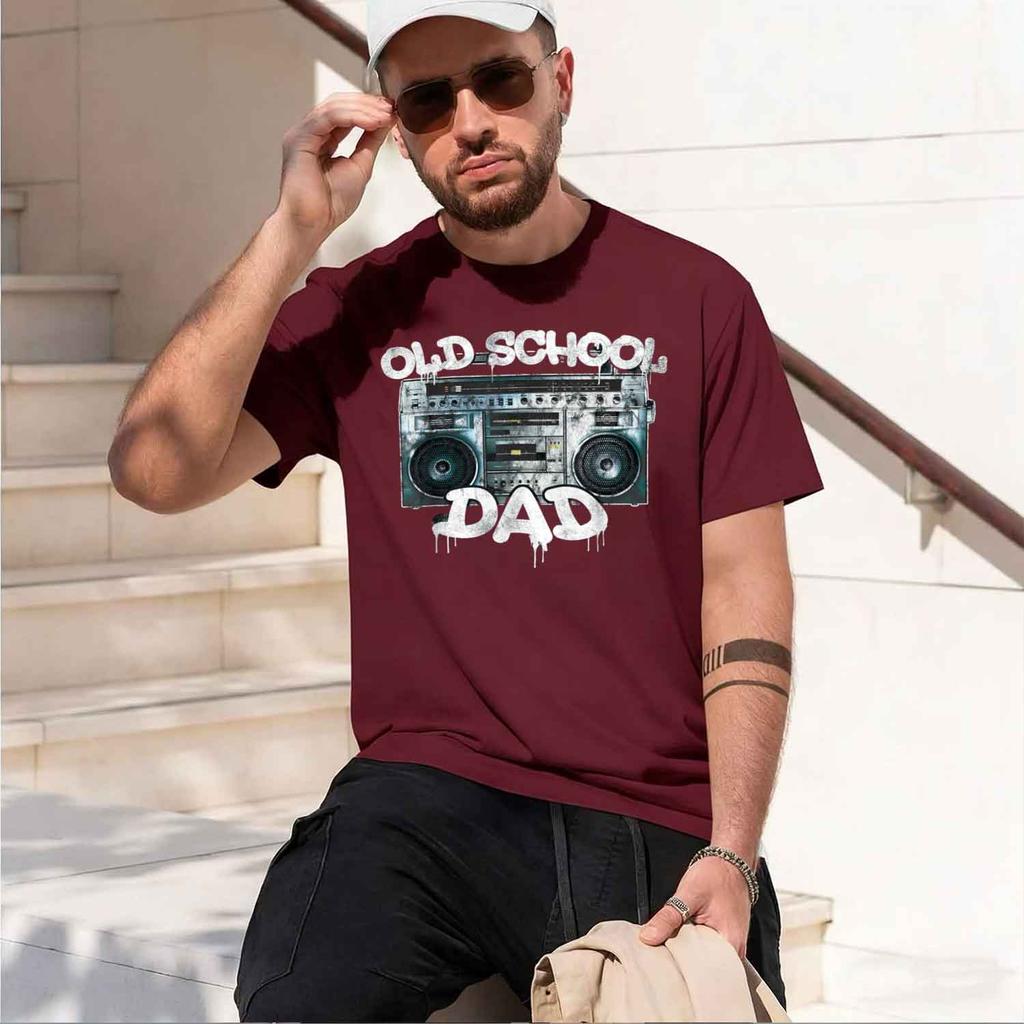 Old School Dad D Tshirt Throwback 80s 90s Unisexs Clothing Boombox Graffiti Fitness T Shirt Funny Print Tshirt 2026 New Model