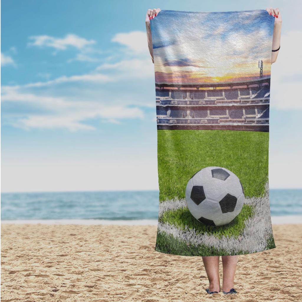 Bath Towel Beach 70X140 Cotton Football Goal Field Goal