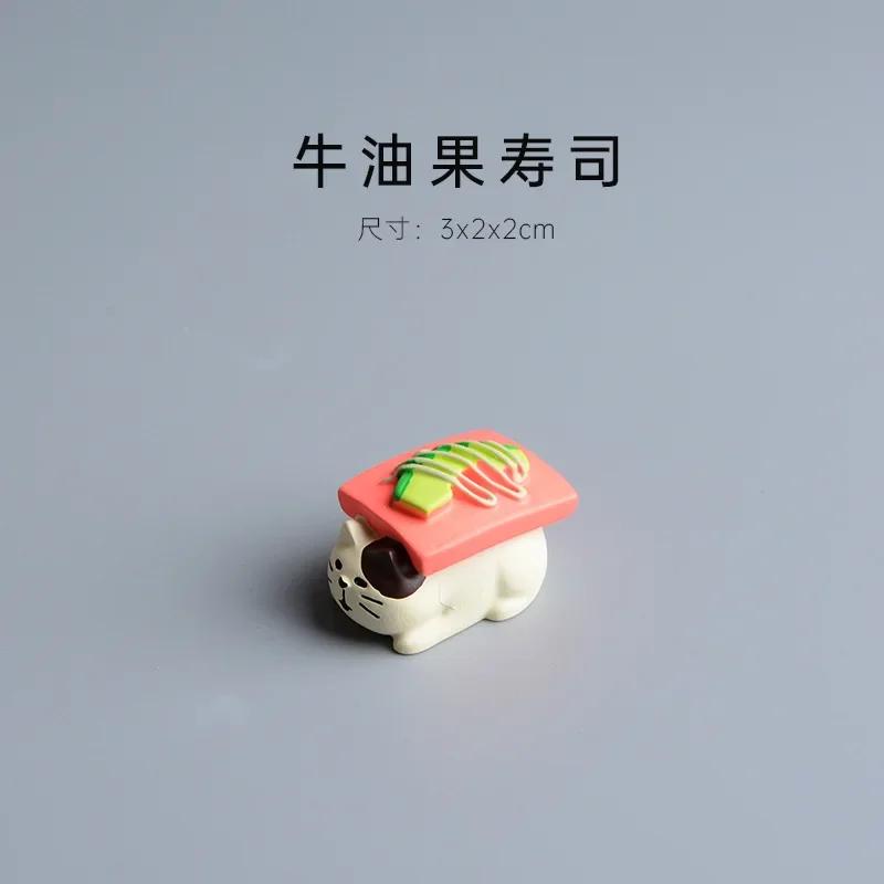 ZAKKA Miniatures Sushi Cute Cat model Resin Handicraft Desktop Ornaments Decor Crafts Figurines Scene Photography Props Toys