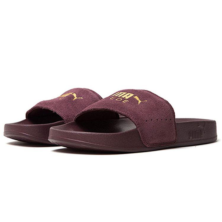 Puma Leadcat Wildleder Unisex Vineyard Wine Team Gold Pantoletten 365758-13