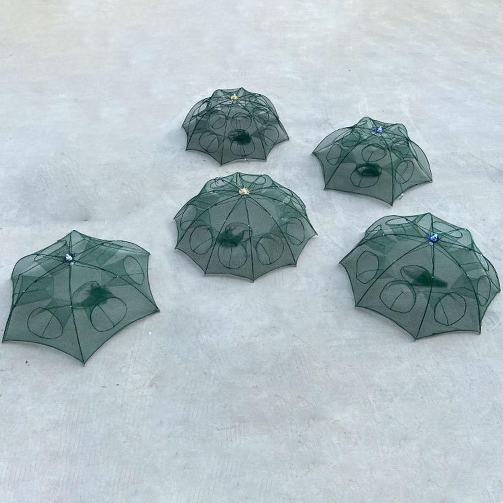 6/8/10/12 Holes Umbrella Fishing Net Cage Shrimp Crab Fish Trap Foldable Fishing Bait Trap Crawfish Trap Cast Net Cage