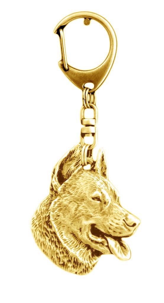 Berger de Beauce, Beauceron, Beauce-Schäferhund - Vergoldeter Schlüsselanhänger mit Hund in Geschenkbox, Handtaschendekoration, Luxus-Accessoire der Marke Art-Dog